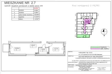 Rzut - Mieszkanie na sprzedaż 2 pokoje o powierzchni 42,66 m² - numer 2.7 w Nowa Strycharska | STR 6