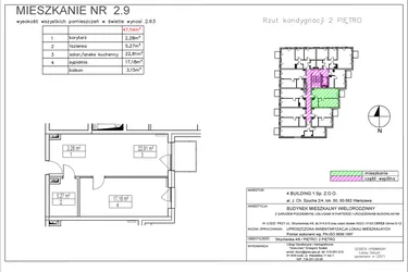 Rzut - Mieszkanie na sprzedaż 2 pokoje o powierzchni 47,54 m² - numer 2.9 w Nowa Strycharska | STR 6