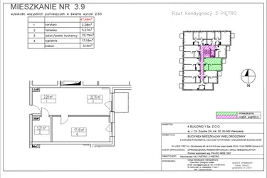 Rzut - Mieszkanie na sprzedaż 2 pokoje o powierzchni 47,48 m² - numer 3.9 w Nowa Strycharska | STR 6