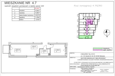 Rzut - Mieszkanie na sprzedaż 2 pokoje o powierzchni 43,16 m² - numer 4.7 w Nowa Strycharska | STR 6