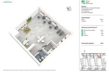 Rzut - Lokal użytkowy na sprzedaż 1 pokój o powierzchni 75,93 m² - numer LU6 w Nowe Żerniki Bieńkowskiego etap II