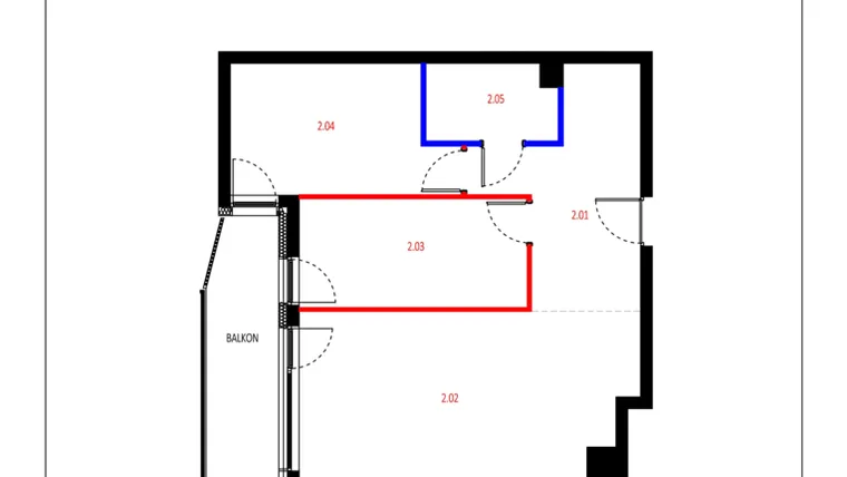 Rzut - Mieszkanie na sprzedaż 3 pokoje o powierzchni 61,02 m² - numer A011 w Grunwald Między Drzewami etap II