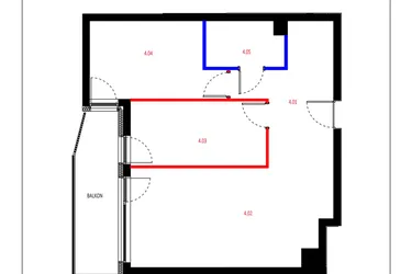 Rzut - Mieszkanie na sprzedaż 3 pokoje o powierzchni 60,99 m² - numer A025 w Grunwald Między Drzewami etap II