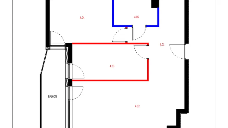 Rzut - Mieszkanie na sprzedaż 3 pokoje o powierzchni 60,99 m² - numer A025 w Grunwald Między Drzewami etap II