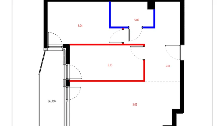 Rzut - Mieszkanie na sprzedaż 3 pokoje o powierzchni 61,03 m² - numer A032 w Grunwald Między Drzewami etap II