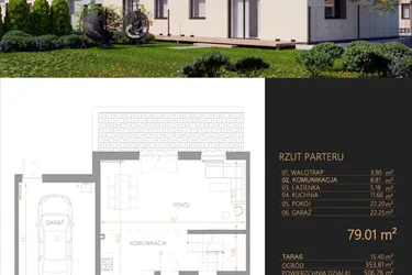 Rzut - Dom na sprzedaż 5 pokoi o powierzchni 143,14 m² - numer A3 w Oaza Tyniecka