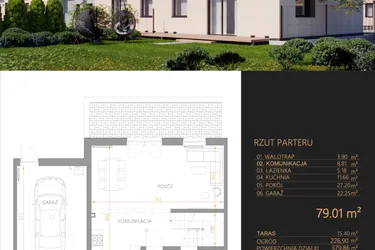 Rzut - Dom na sprzedaż 5 pokoi o powierzchni 143,14 m² - numer D3 w Oaza Tyniecka