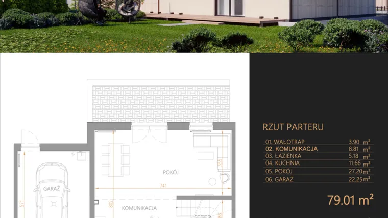 Rzut - Dom na sprzedaż 5 pokoi o powierzchni 143,14 m² - numer D3 w Oaza Tyniecka