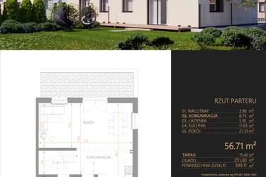 Rzut - Dom na sprzedaż 4 pokoje o powierzchni 101,85 m² - numer D4 w Oaza Tyniecka