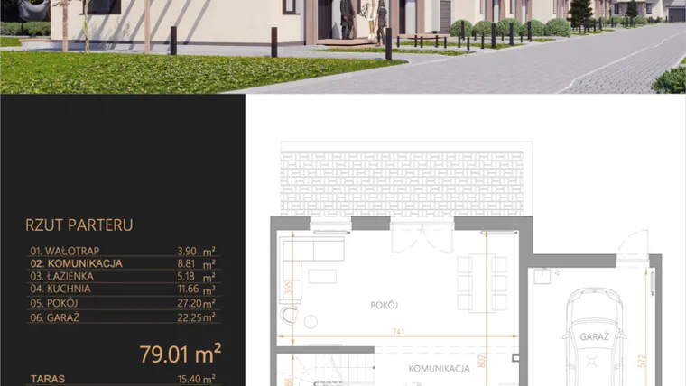 Rzut - Dom na sprzedaż 5 pokoi o powierzchni 143,14 m² - numer E2 w Oaza Tyniecka
