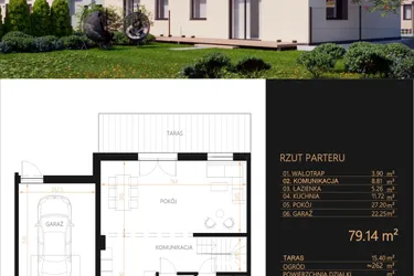 Rzut - Dom na sprzedaż 5 pokoi o powierzchni 143,14 m² - numer E3 w Oaza Tyniecka