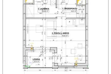 Rzut - Mieszkanie na sprzedaż 1 pokój o powierzchni 28,02 m² - numer A31 w Nowe Centrum Południowe etap IV