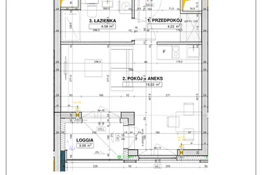 Rzut - Mieszkanie na sprzedaż 1 pokój o powierzchni 28,02 m² - numer A50 w Nowe Centrum Południowe etap IV