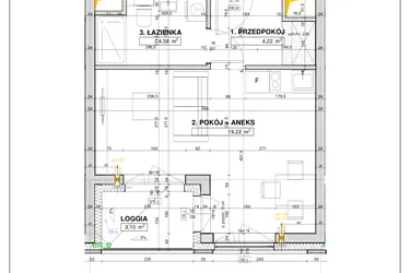 Rzut - Mieszkanie na sprzedaż 1 pokój o powierzchni 28,02 m² - numer A51 w Nowe Centrum Południowe etap IV