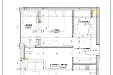 Rzut - Mieszkanie na sprzedaż 2 pokoje o powierzchni 40,4 m² - numer A66 w Nowe Centrum Południowe etap IV