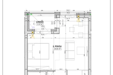 Rzut - Mieszkanie na sprzedaż 1 pokój o powierzchni 37,33 m² - numer B105 w Nowe Centrum Południowe etap IV