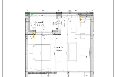 Rzut - Mieszkanie na sprzedaż 1 pokój o powierzchni 37,33 m² - numer B129 w Nowe Centrum Południowe etap IV
