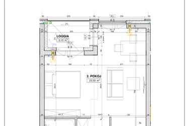 Rzut - Mieszkanie na sprzedaż 1 pokój o powierzchni 37,5 m² - numer B49 w Nowe Centrum Południowe etap IV