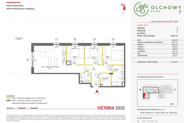 Rzut - Mieszkanie na sprzedaż 4 pokoje o powierzchni 73,77 m² - numer 4 w Olchowy Park VII