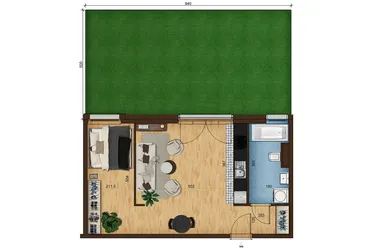 Rzut - Mieszkanie na sprzedaż 1 pokój o powierzchni 44,83 m² - numer 6_4 w Nowe Zabrze
