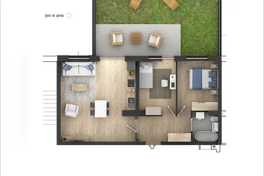 Rzut - Mieszkanie na sprzedaż 3 pokoje o powierzchni 61,11 m² - numer 1 w Północna 26
