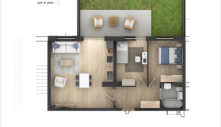 Rzut - Mieszkanie na sprzedaż 3 pokoje o powierzchni 61,11 m² - numer 1 w Północna 26