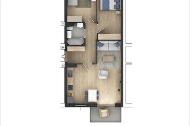 Rzut - Mieszkanie na sprzedaż 3 pokoje o powierzchni 59,79 m² - numer 6 w Północna 26