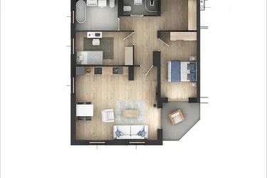 Rzut - Mieszkanie na sprzedaż 3 pokoje o powierzchni 71,69 m² - numer 23 w Północna 26