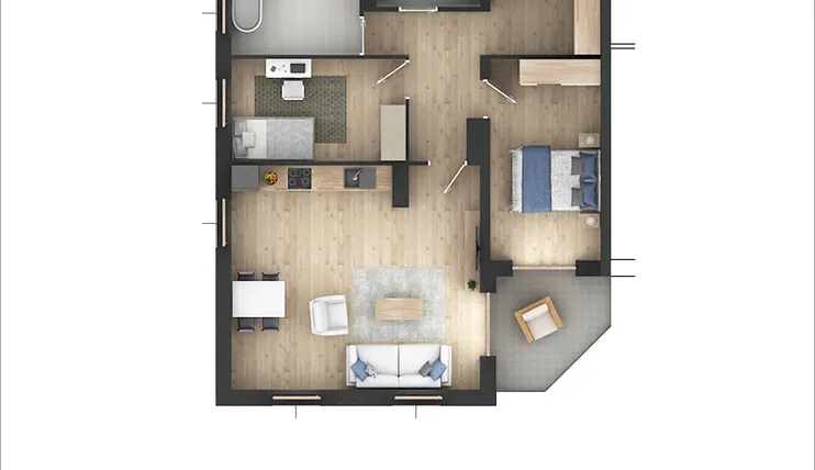 Rzut - Mieszkanie na sprzedaż 3 pokoje o powierzchni 71,69 m² - numer 23 w Północna 26
