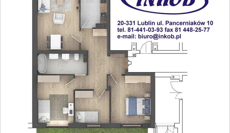 Rzut - Mieszkanie na sprzedaż 4 pokoje o powierzchni 79,97 m² - numer 29 w Północna 26