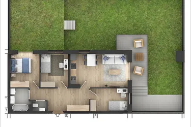 Rzut - Mieszkanie na sprzedaż 4 pokoje o powierzchni 63,3 m² - numer 32 w Północna 26