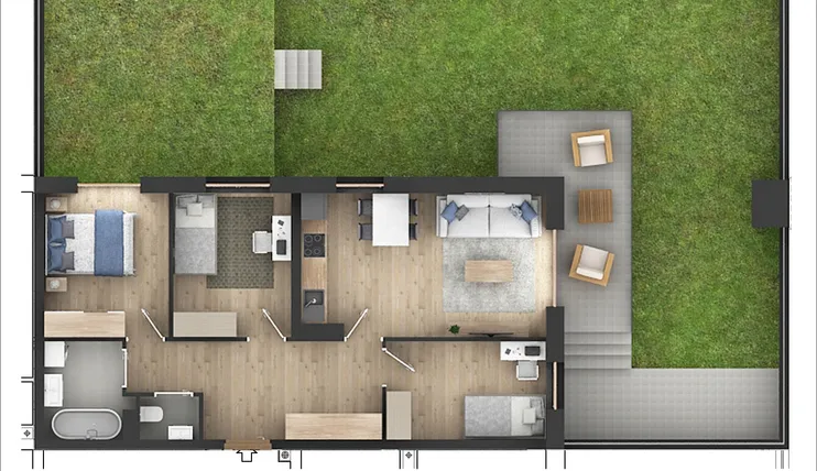 Rzut - Mieszkanie na sprzedaż 4 pokoje o powierzchni 63,3 m² - numer 32 w Północna 26