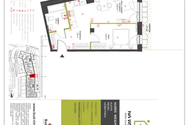 Rzut - Mieszkanie na sprzedaż 2 pokoje o powierzchni 43,45 m² - numer 70 w Na Wspólnej