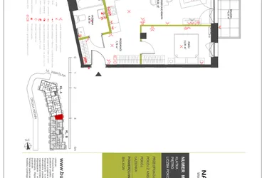 Rzut - Mieszkanie na sprzedaż 2 pokoje o powierzchni 43,46 m² - numer 92 w Na Wspólnej