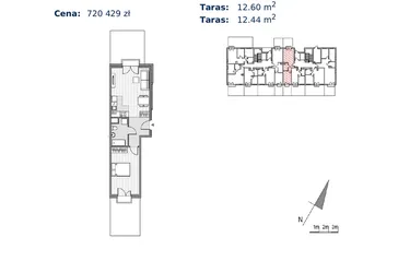Rzut - Mieszkanie na sprzedaż 2 pokoje o powierzchni 45,31 m² - numer F.4 w Glogera bud. F i G