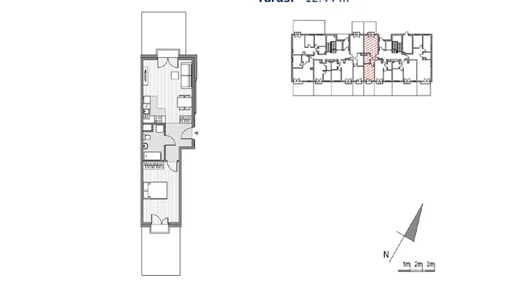 Rzut - Mieszkanie na sprzedaż 2 pokoje o powierzchni 45,31 m² - numer F.4 w Glogera bud. F i G