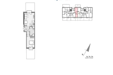 Rzut - Mieszkanie na sprzedaż 2 pokoje o powierzchni 44,21 m² - numer F.20 w Glogera bud. F i G
