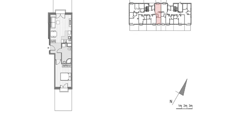 Rzut - Mieszkanie na sprzedaż 2 pokoje o powierzchni 44,21 m² - numer F.20 w Glogera bud. F i G