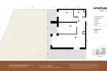 Rzut - Mieszkanie na sprzedaż 3 pokoje o powierzchni 57,38 m² - numer A 0.05 w Apartamenty Sudetia