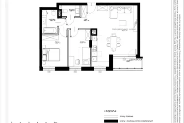 Rzut - Mieszkanie na sprzedaż 3 pokoje o powierzchni 67,11 m² - numer B54 w Osiedle pod Klonami "Klonowa 11"