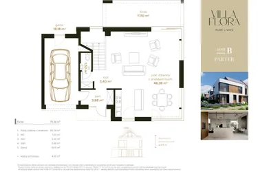 Rzut - Dom na sprzedaż 5 pokoi o powierzchni 191,28 m² - numer 8B w Villa Flora