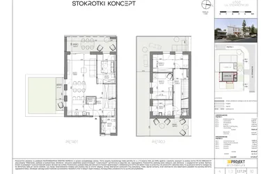 Rzut - Mieszkanie na sprzedaż 4 pokoje o powierzchni 127,29 m² - numer B2 w Stokrotki Koncept