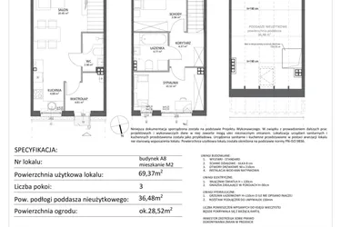 Rzut - Mieszkanie na sprzedaż 3 pokoje o powierzchni 69,37 m² - numer A8/2 w Libre Park