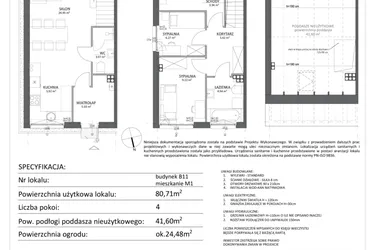 Rzut - Mieszkanie na sprzedaż 4 pokoje o powierzchni 80,71 m² - numer B11/1 w Libre Park