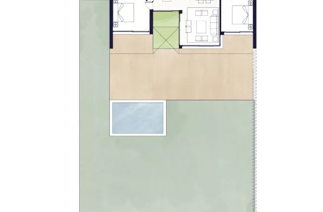 Rzut - Mieszkanie na sprzedaż 2 pokoje o powierzchni 114,38 m² - numer 2201 w Luksusowe Apartamenty w Alcazaba Lagoon - Casares