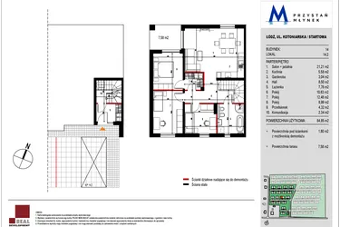 Rzut - Mieszkanie na sprzedaż 4 pokoje o powierzchni 85,4 m² - numer 14.2 w Przystań Młynek
