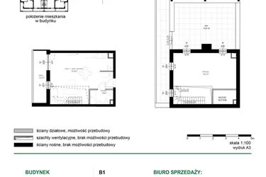 Rzut - Mieszkanie na sprzedaż 1 pokój o powierzchni 65,48 m² - numer M31 w Wędrowna