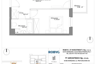 Rzut - Mieszkanie na sprzedaż 2 pokoje o powierzchni 36,29 m² - numer SU3/A/2/1 w Sady Ursynów III