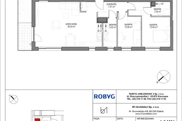 Rzut - Mieszkanie na sprzedaż 3 pokoje o powierzchni 78,45 m² - numer A.0M01 w Kobieli 4