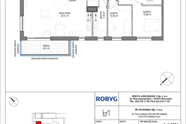 Rzut - Mieszkanie na sprzedaż 3 pokoje o powierzchni 78,49 m² - numer A.1M01 w Kobieli 4